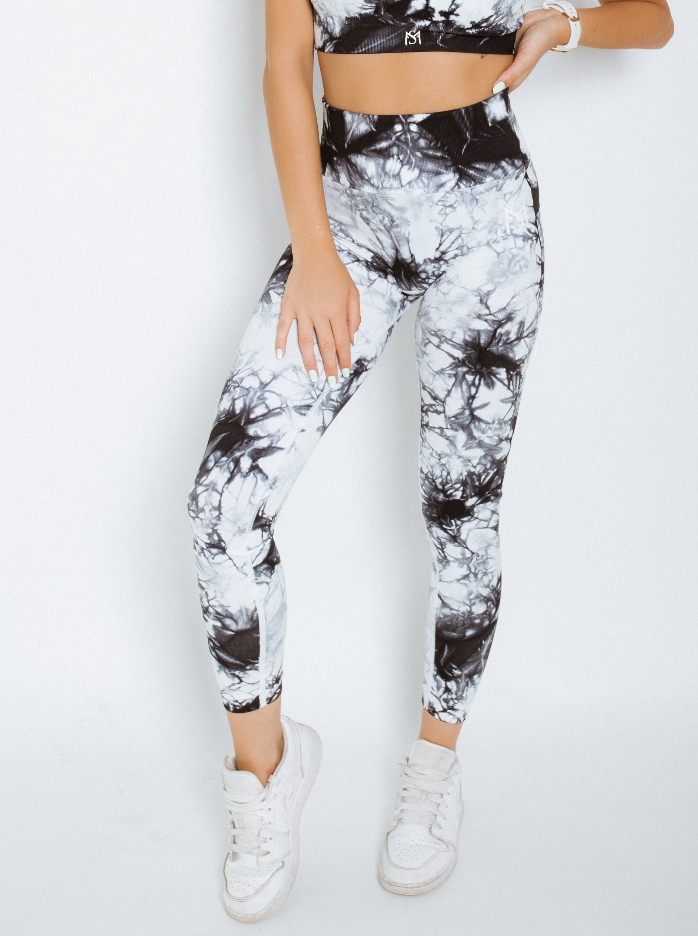 Marble 2.0 Black/white Leggings Sportmonkey