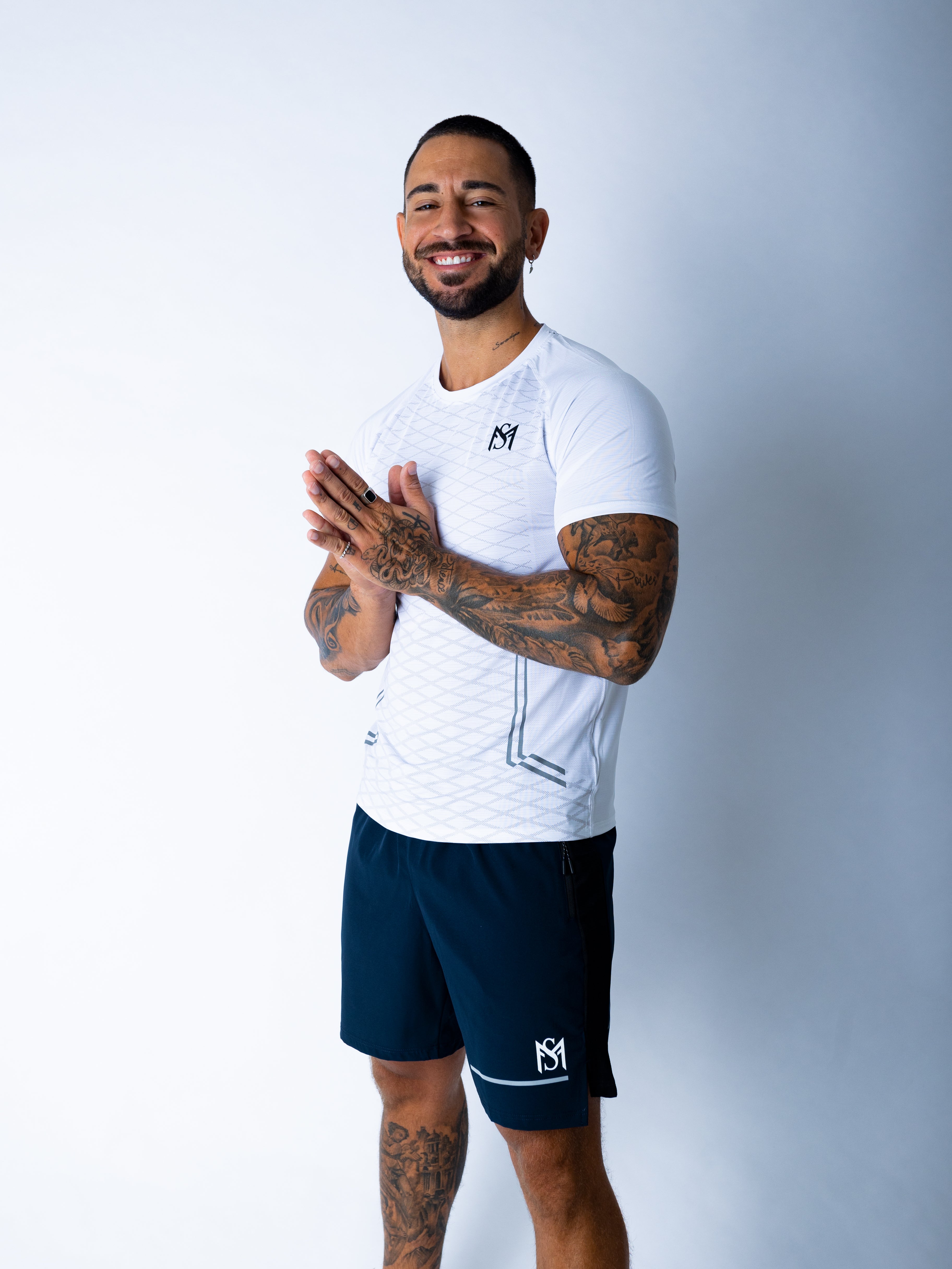 Dry-Fit Checkered White T-Shirt Sportmonkey PRO