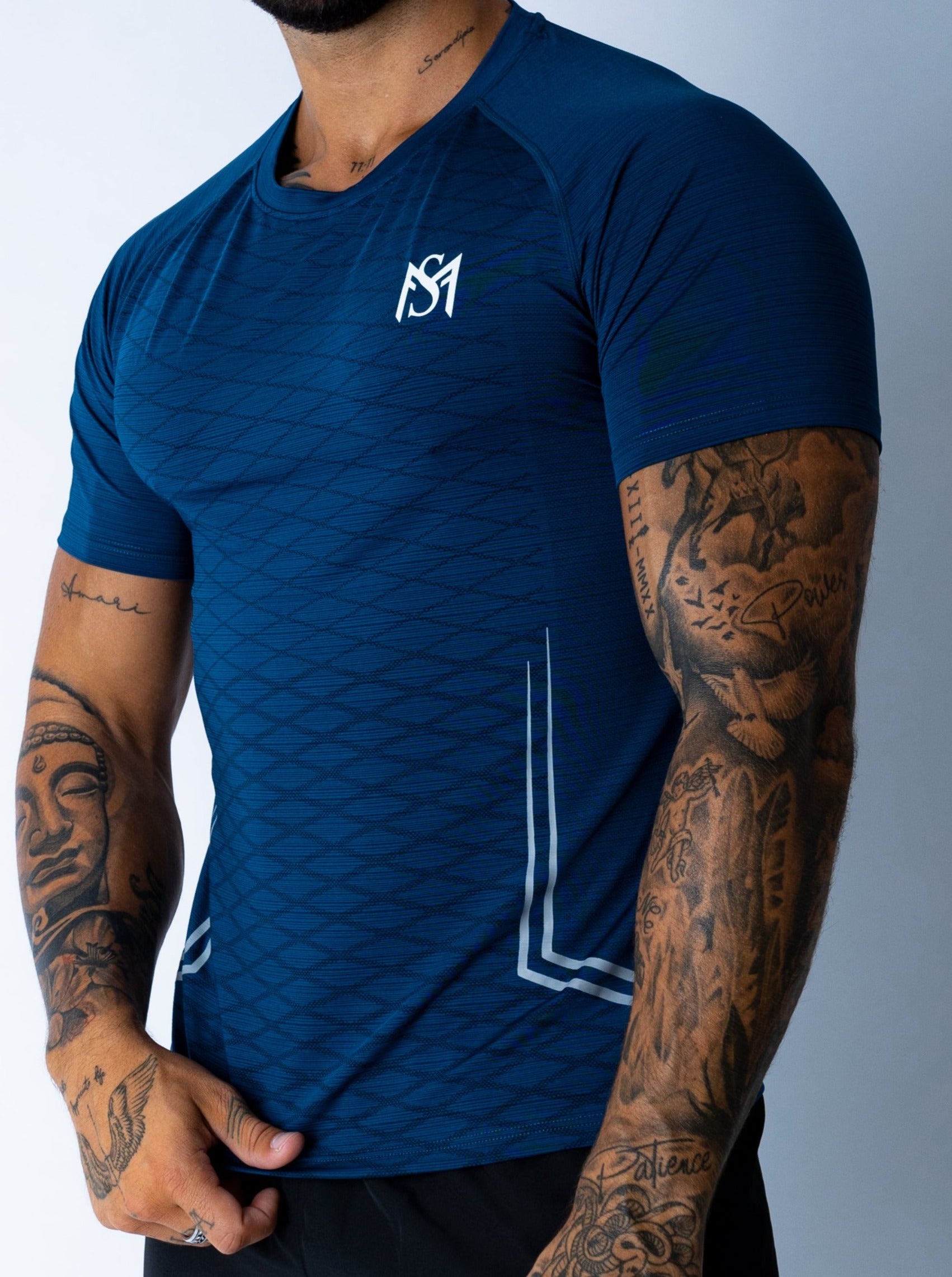 Dry-Fit Checkered Blue T-Shirt Sportmonkey PRO