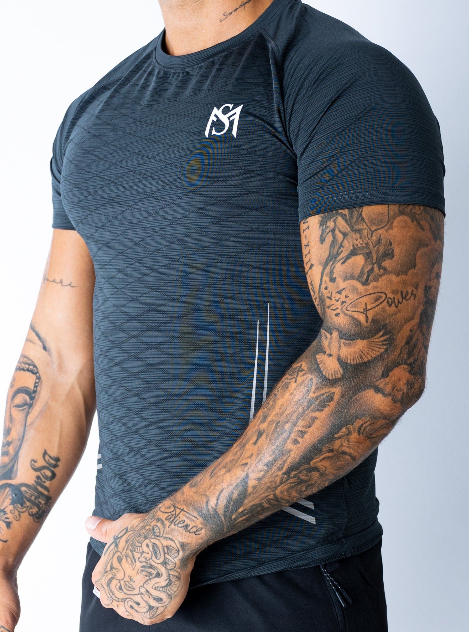 Dry-Fit Checkered Grey T-Shirt Sportmonkey PRO
