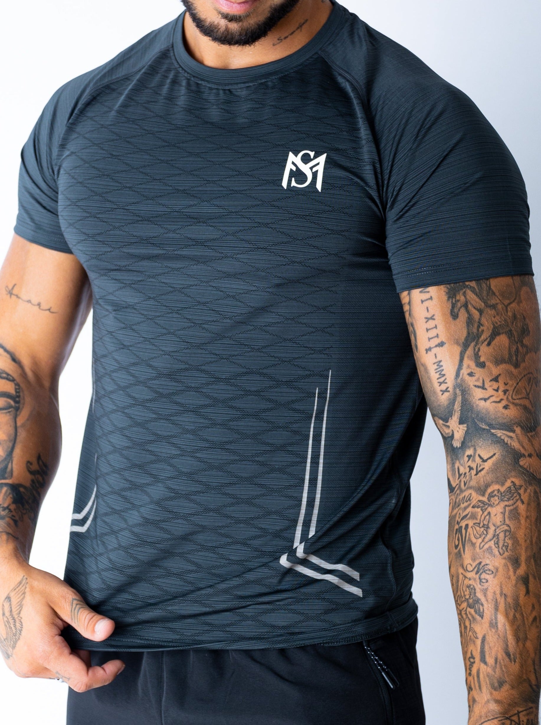 Dry-Fit Checkered Grey T-Shirt Sportmonkey PRO