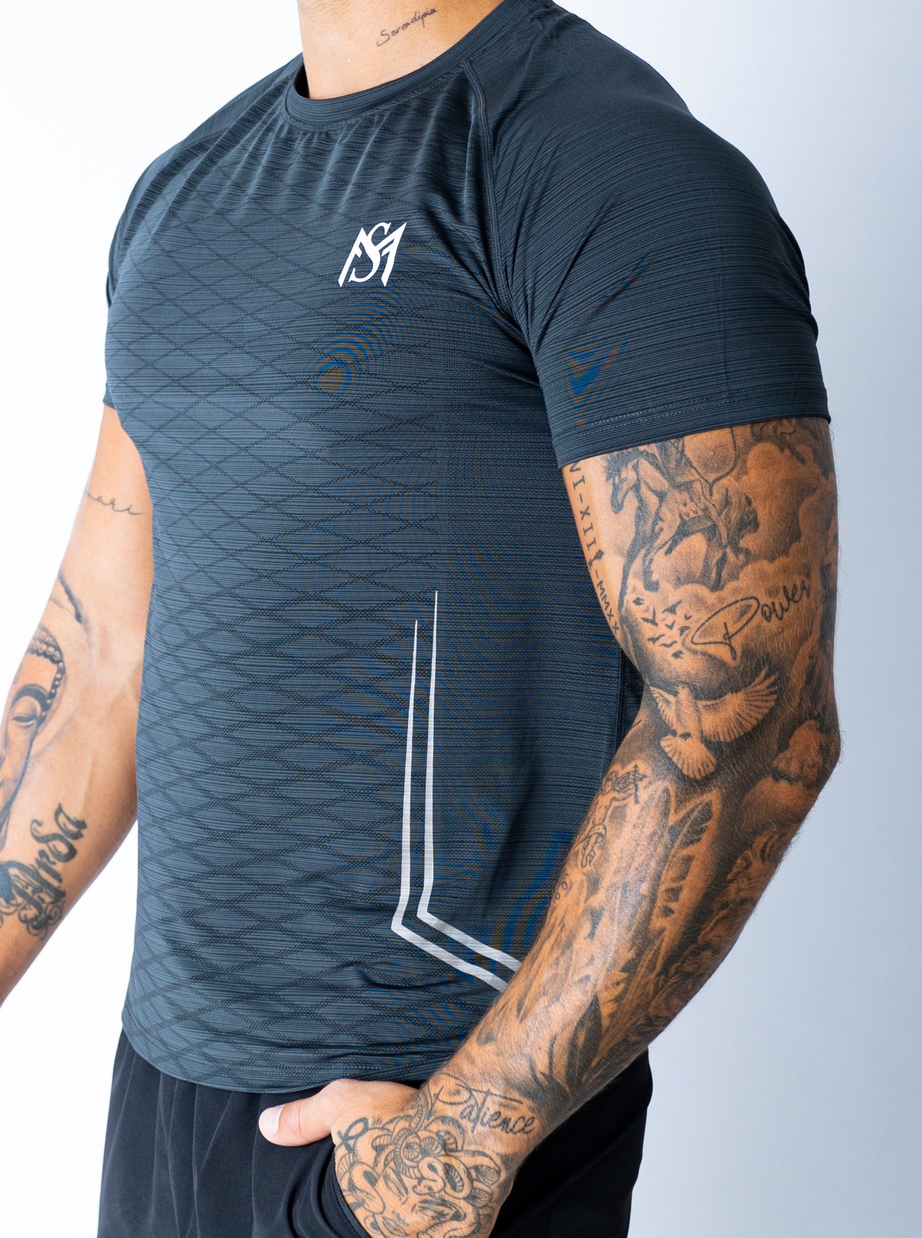 Dry-Fit Checkered Grey T-Shirt Sportmonkey PRO