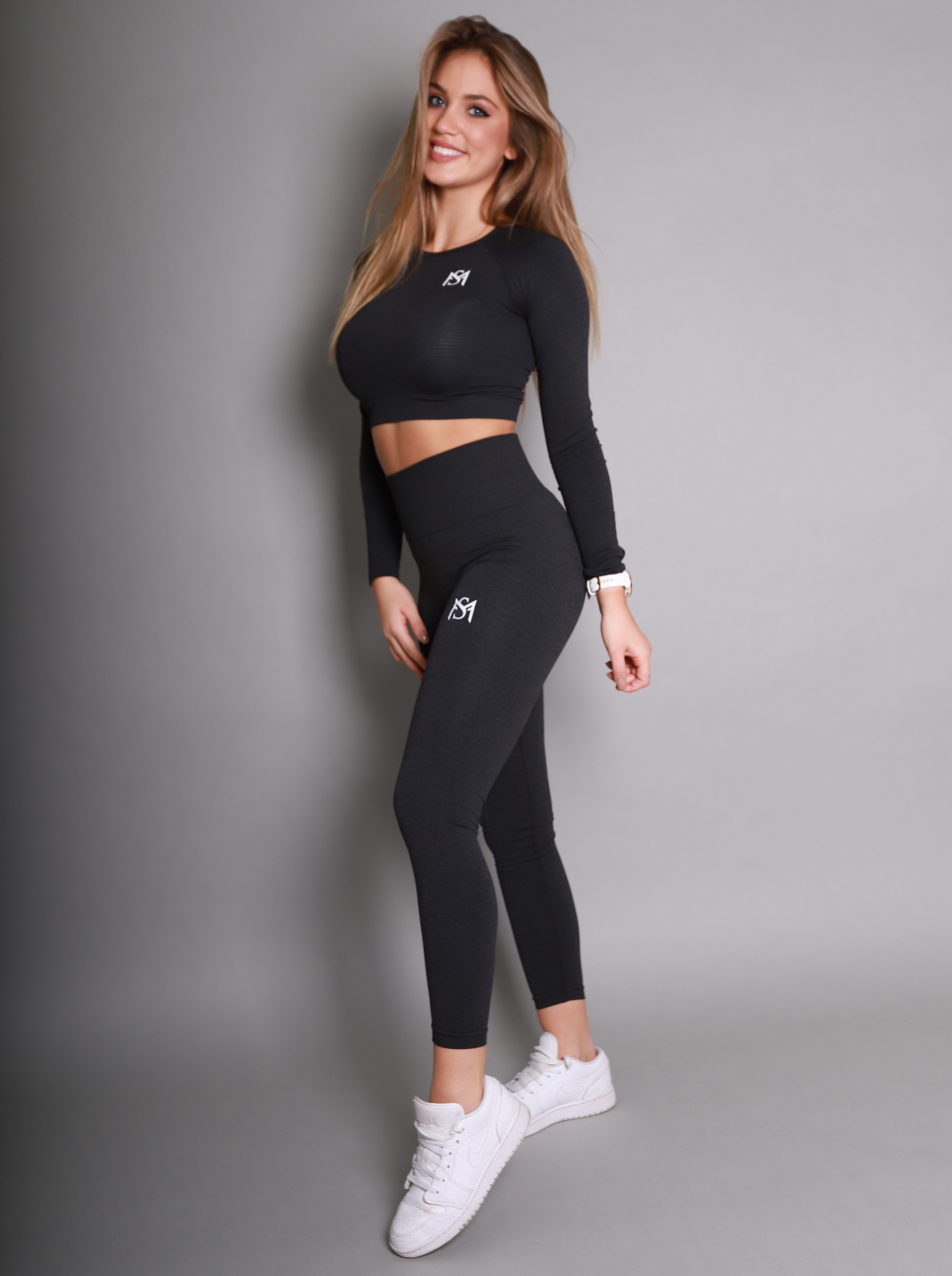 Marble Black Set Long Sleeve sportmonkey
