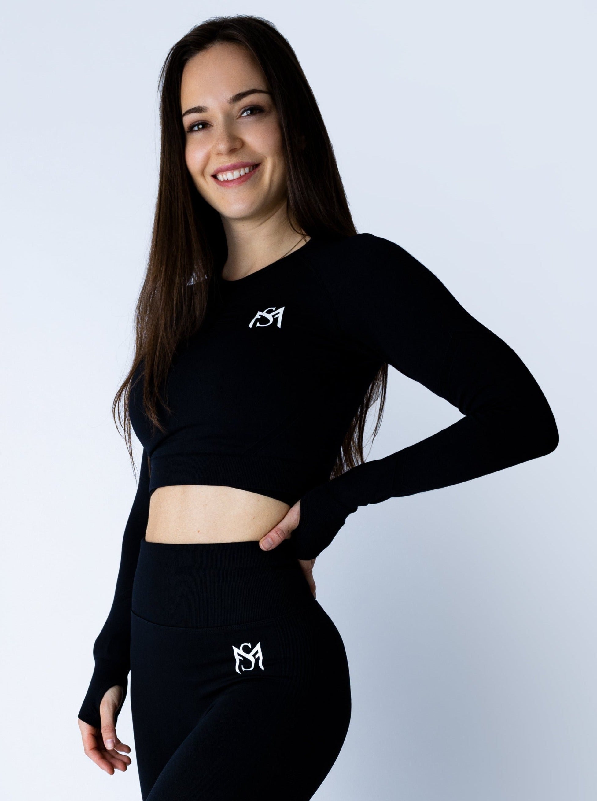 Push Up Collection Black Long Sleeve Sportmonkey